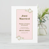 Faire-part Mariage Gold Frame Rose (Debout devant)
