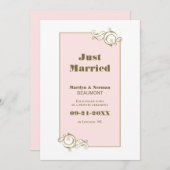 Faire-part Mariage Gold Frame Rose (Devant / Derrière)