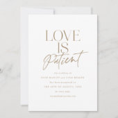 Faire-part Mariage Gold Script Love reporté Modifier la date (Devant)