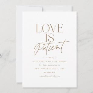 Faire-part Mariage Gold Script Love reporté Modifier la date