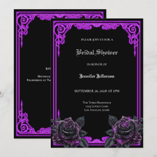 Faire-part Mariage gothique avec lueur violette de sorcière