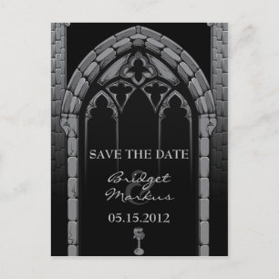 Faire-part Mariage gothique Enregistrer la date Carte postale