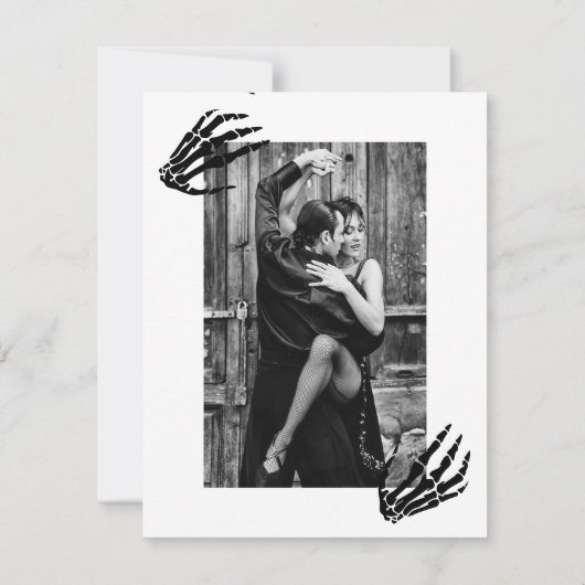 Faire-part Mariage gothique enregistrer la date squelettes (Dos)