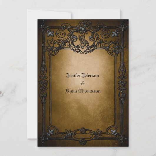 Faire-part Mariage gothique halloween enregistrer la date inv (Dos)