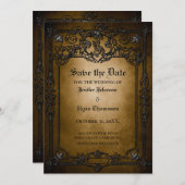 Faire-part Mariage gothique halloween enregistrer la date inv (Devant / Derrière)