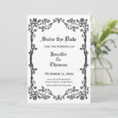 Faire-part Mariage gothique halloween enregistrer la date inv (Debout devant)