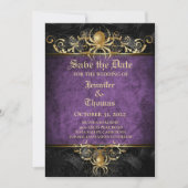 Faire-part Mariage gothique halloween enregistrer la date inv (Devant)