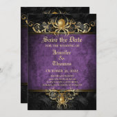 Faire-part Mariage gothique halloween enregistrer la date inv (Devant / Derrière)