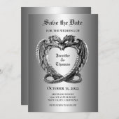 Faire-part Mariage gothique halloween enregistrer la date inv (Devant / Derrière)