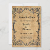 Faire-part Mariage gothique halloween enregistrer la date inv (Devant)
