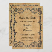 Faire-part Mariage gothique halloween enregistrer la date inv (Devant / Derrière)