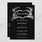 Faire-part Mariage gothique halloween enregistrer la date inv (Devant / Derrière)