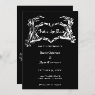 Faire-part Mariage gothique halloween enregistrer la date inv