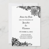 Faire-part Mariage gothique halloween enregistrer la date inv (Devant)