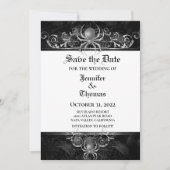 Faire-part Mariage gothique halloween enregistrer la date inv (Devant)