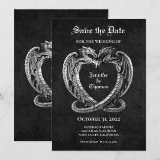 Faire-part Mariage gothique halloween enregistrer la date inv