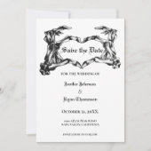 Faire-part Mariage gothique halloween enregistrer la date inv (Devant)