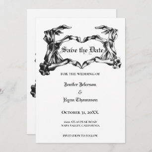 Faire-part Mariage gothique halloween enregistrer la date inv