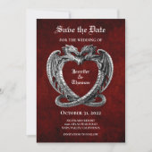 Faire-part Mariage gothique halloween enregistrer la date inv (Devant)
