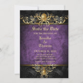 Faire-part Mariage gothique halloween enregistrer la date inv (Devant)