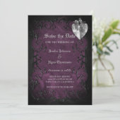 Faire-part Mariage gothique halloween enregistrer la date inv (Debout devant)