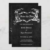 Faire-part Mariage gothique halloween enregistrer la date inv (Devant / Derrière)