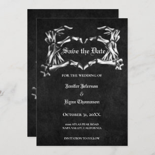 Faire-part Mariage gothique halloween enregistrer la date inv