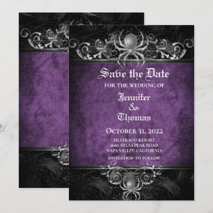Faire-part Mariage gothique halloween enregistrer la date inv