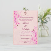 Faire-part Mariage indien Ganesha rose (Debout devant)