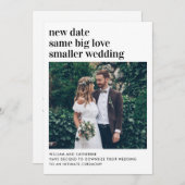 Faire-part Mariage Intime Nouvelle Date Même Amour Photo Rédu (Devant / Derrière)