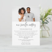 Faire-part Mariage Intime Réduction de Taille Photo Script Mo (Debout devant)