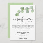 Faire-part Mariage Intime Réduction Écriture Moderne Eucalypt (Devant / Derrière)