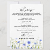 Faire-part Mariage Itinéraire Blue Floral Digital Agenda (Devant)