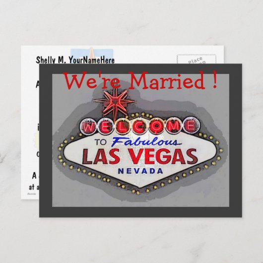 Faire-part Mariage Las Vegas (Devant / Derrière)
