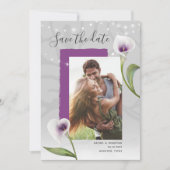 Faire-part Mariage Lily Calla blanche et violette Enregistrer (Devant)