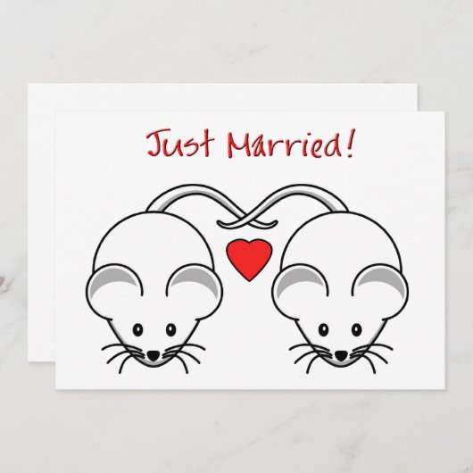 Faire-part Mariage Mice White (Devant / Derrière)