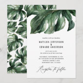 Faire-part Mariage minimal moderne à feuillage de palmier (Devant / Derrière)