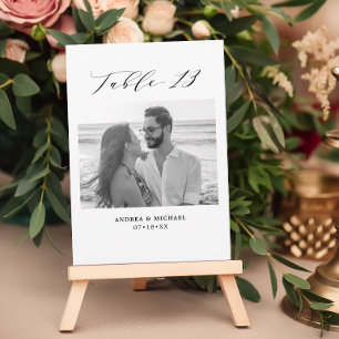 Faire-part Mariage minimaliste Tableau 13 Numéro et images ca
