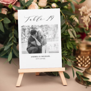 Faire-part Mariage minimaliste Tableau 19 Numéro et images ca