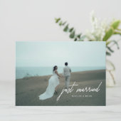 Faire-part Mariage moderne avec texte 'Juste Mariés' (Debout devant)
