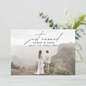 Faire-part Mariage moderne code QR photo 3 juste mariés (Debout devant)