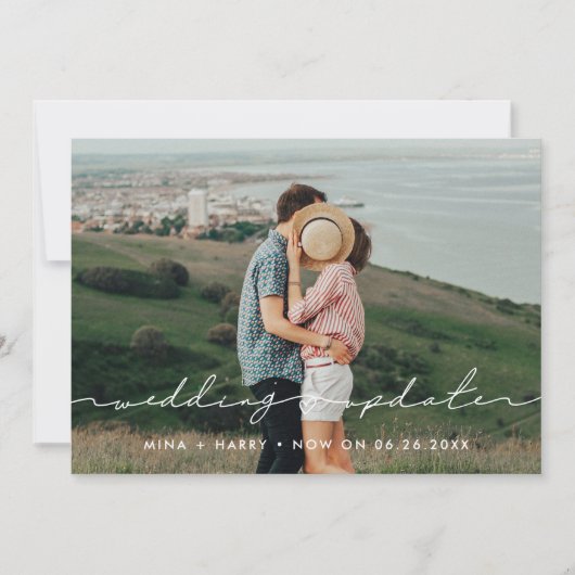 Faire-part Mariage moderne mignon mise à jour photo faire-par (Devant)