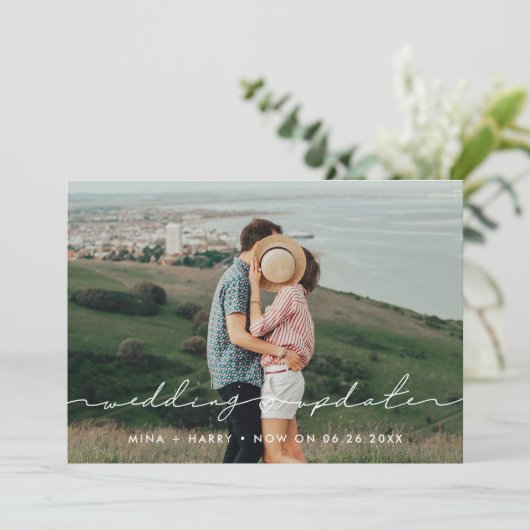 Faire-part Mariage moderne mignon mise à jour photo faire-par (Debout devant)