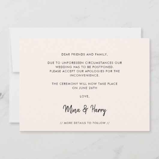 Faire-part Mariage moderne mignon mise à jour photo faire-par (Dos)