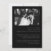 Faire-part Mariage Moderne Noir de Couple à 2 Photos en Elope (Dos)