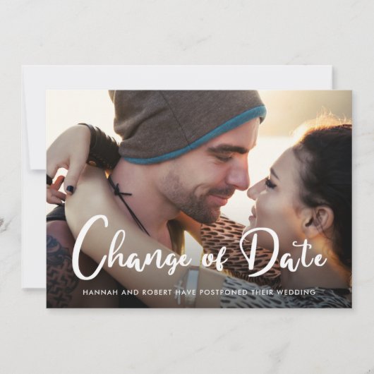 Faire-part Mariage Moderne Report de Date Changement de Date (Devant)