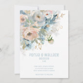 Faire-part Mariage moderne Sparkling Peach Blush & Dusty (Devant)