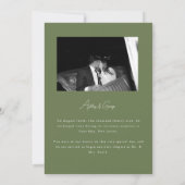 Faire-part Mariage Moderne Vert Olive "Jeunes Mariés" Séance  (Dos)