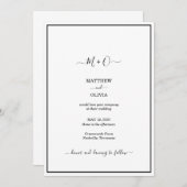 Faire-part Mariage Monogramme Calligraphique Élégant Moderne (Devant / Derrière)