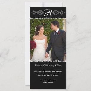 Faire-part Mariage monogramme romantique